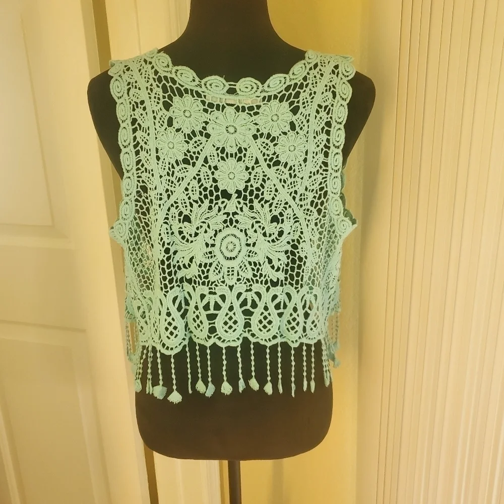 Crochet Tassel Shrug Cardigan - Picture 2 of 7